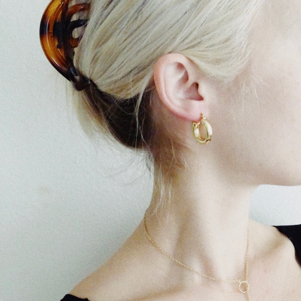 Gold Tone Hoop Earrings